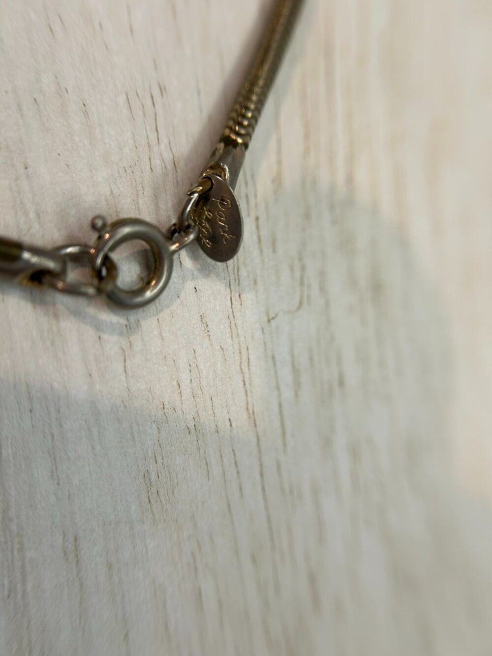 Vintage Park Lane Gold Snake Chain Faux Pearl Drop Necklace Signed - Picture 3 of 3